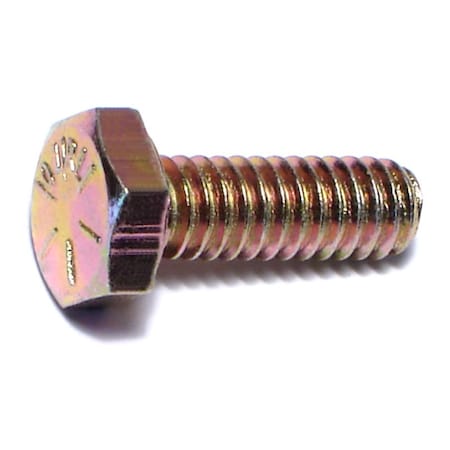 Midwest Fastener Grade 8, 1/4"-20 Hex Head Cap Screw, Zinc Yellow Steel, 3/4 in L, 50 PK 00661